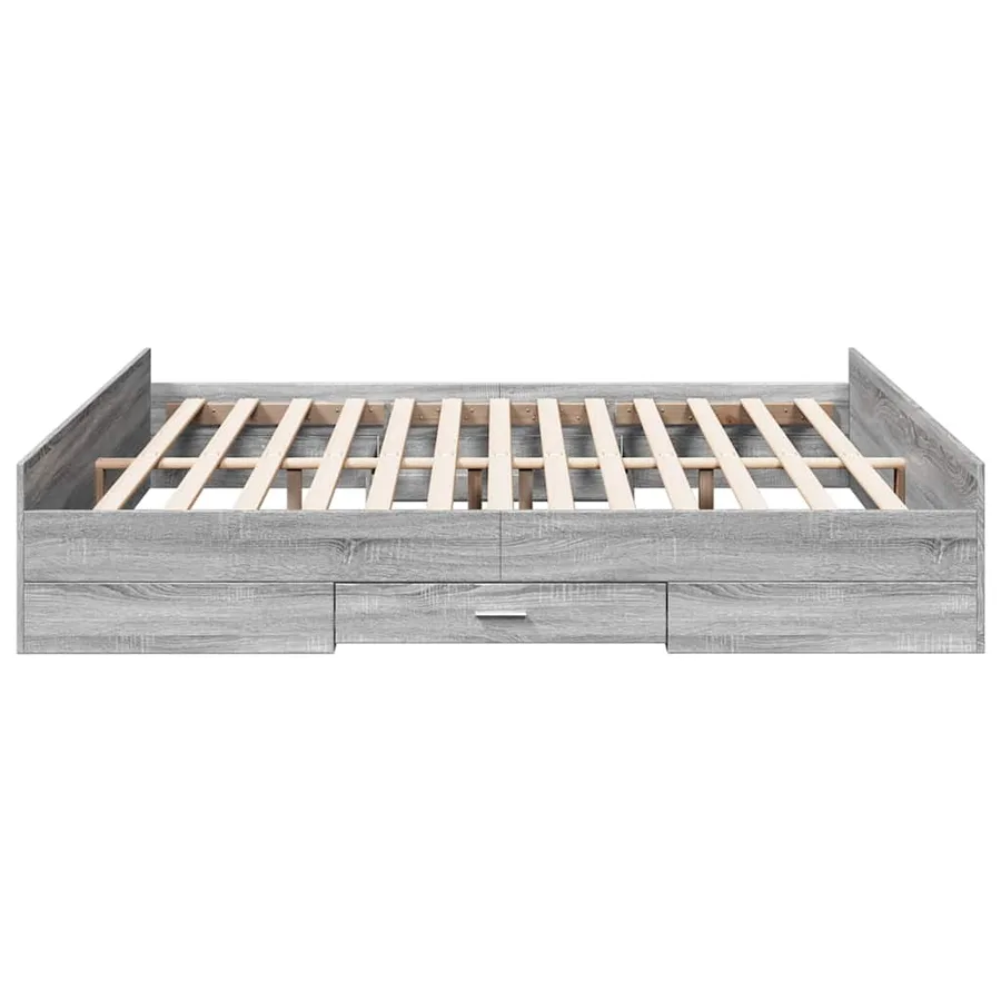 Cadre de lit avec tiroirs sans matelas sonoma gris 180x200 cm - 5