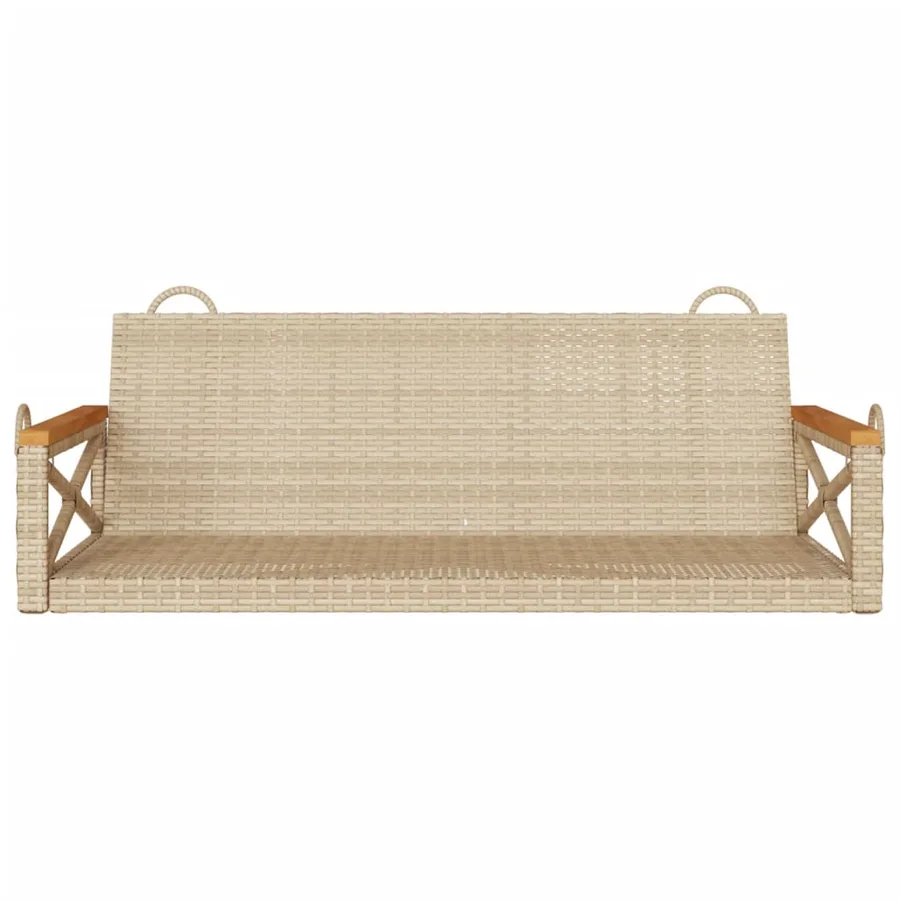Balancelle beige 109x62x40 cm résine tressée - 4