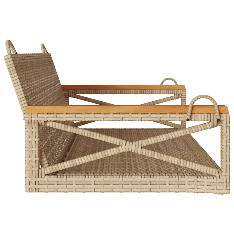 Balancelle beige 109x62x40 cm résine tressée - 5
