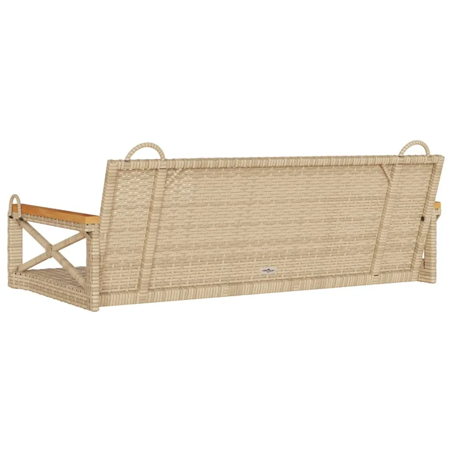Balancelle beige 109x62x40 cm résine tressée - 6