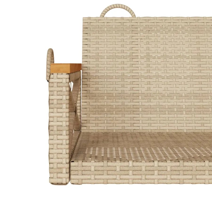 Balancelle beige 109x62x40 cm résine tressée - 8