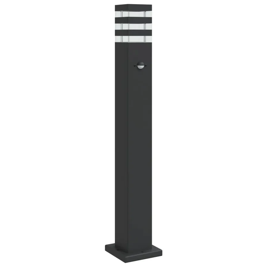 Lampadaire d'extérieur avec capteur noir 80 cm aluminium - 2