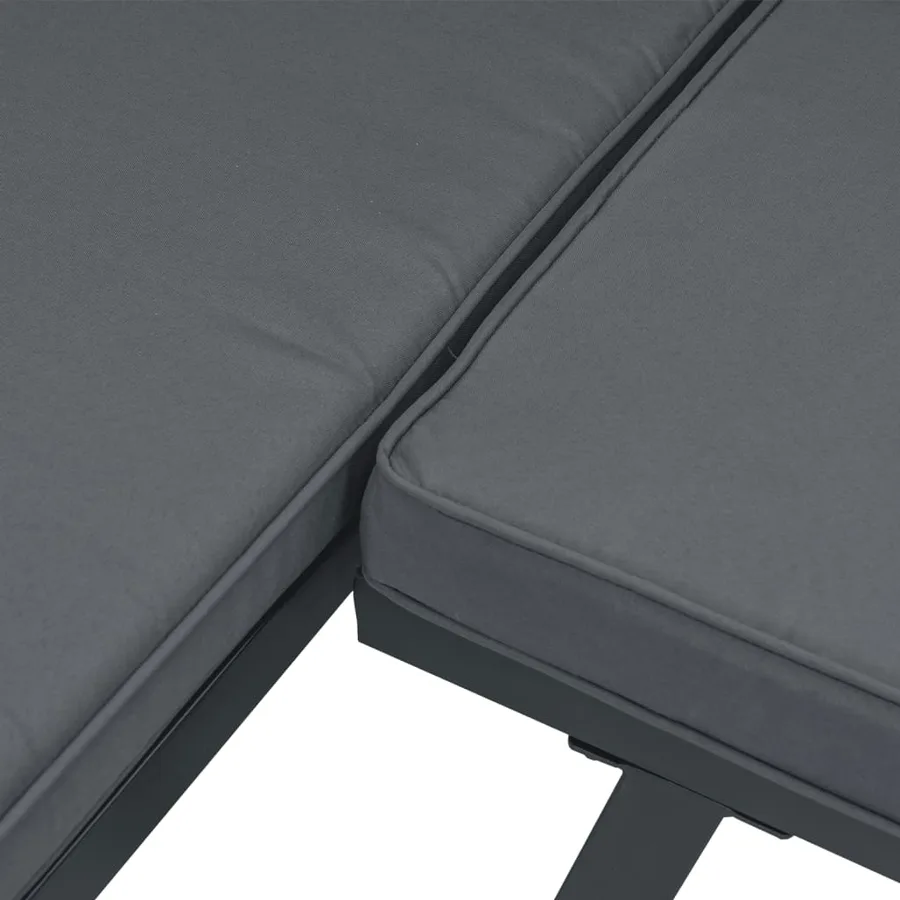 Ensemble de bancs de jardin avec coussins 5 pcs noir - 7