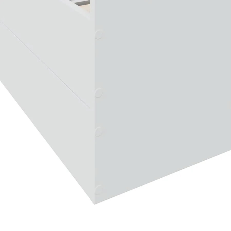 Cadre de lit avec tiroirs sans matelas blanc 140x190 cm - 8