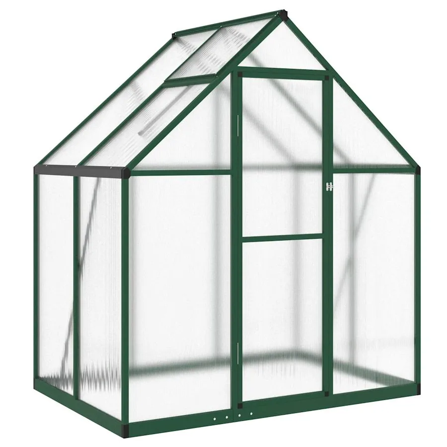 Serre avec cadre de base vert 169x114x195 cm aluminium - 2