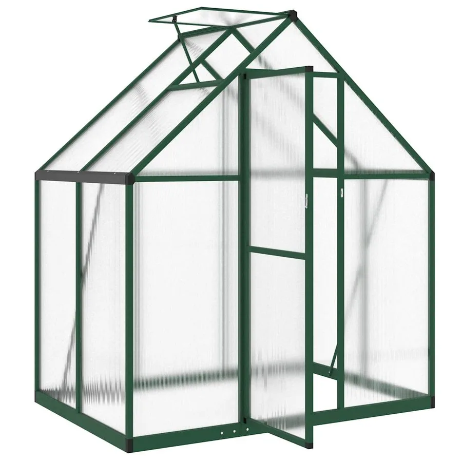 Serre avec cadre de base vert 169x114x195 cm aluminium - 6