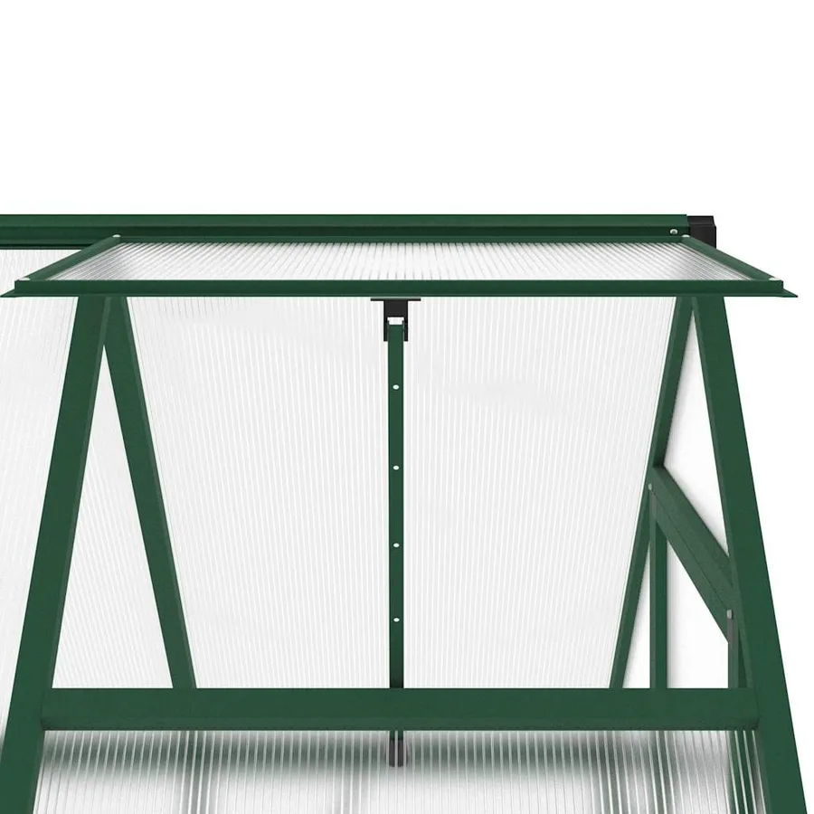 Serre avec cadre de base vert 169x114x195 cm aluminium - 9