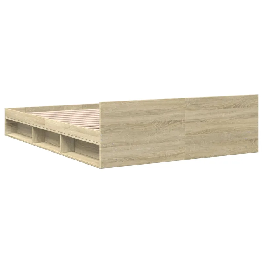 Cadre de lit avec tiroirs sans matelas chêne sonoma 140x190 cm - 6