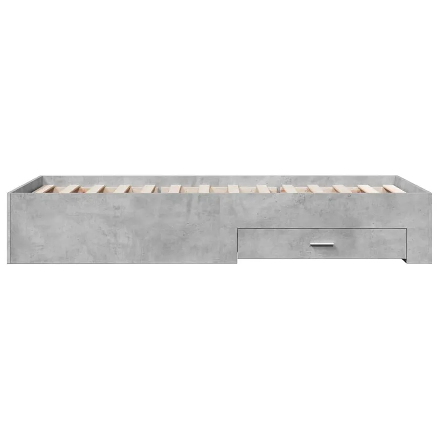 Cadre de lit avec tiroirs sans matelas gris béton 90x200 cm - 5