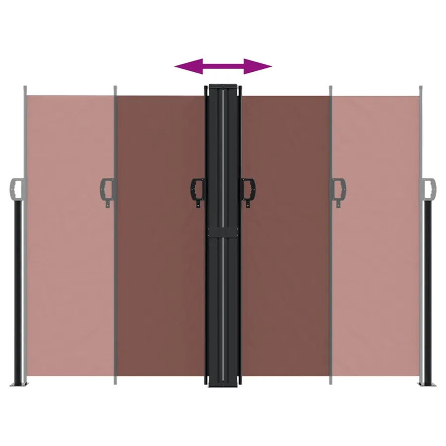 Auvent latéral rétractable marron 180x1000 cm - 5