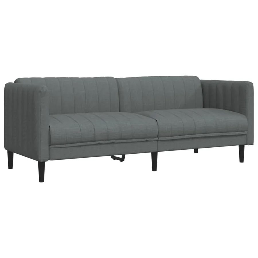 Ensemble de canapés 2 pcs gris foncé tissu - 4