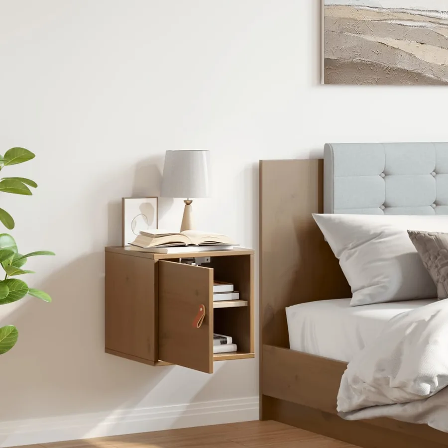Armoire murale Marron miel 31,5x30x30 cm Bois de pin massif - 3