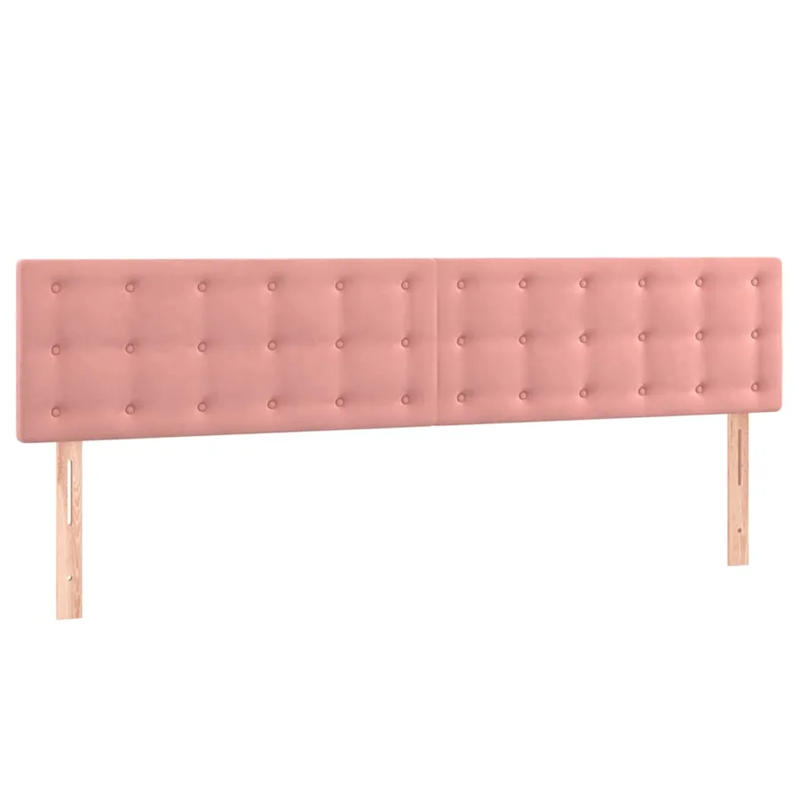 Sommier à lattes de lit avec matelas rose 120x190 cm velours - 7