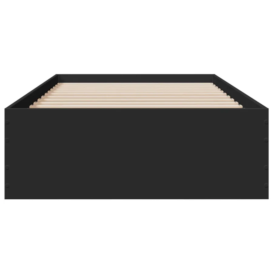 Cadre de lit avec tiroirs sans matelas noir 75x190 cm - 4