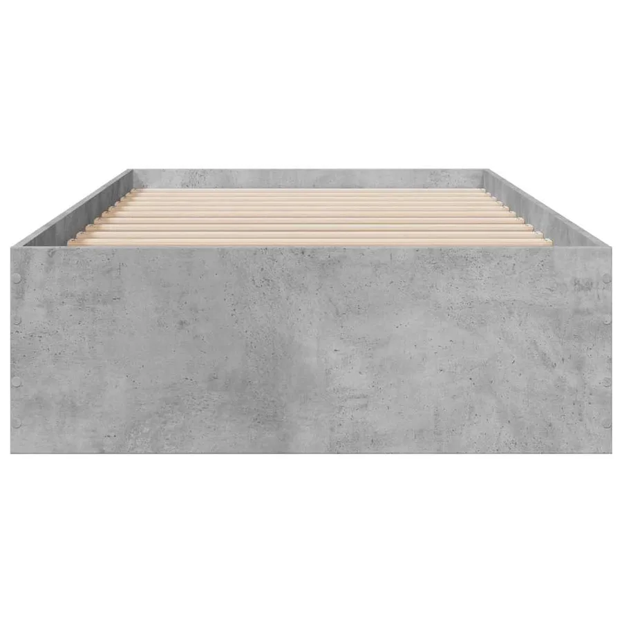 Cadre de lit avec tiroirs sans matelas gris béton 75x190 cm - 4