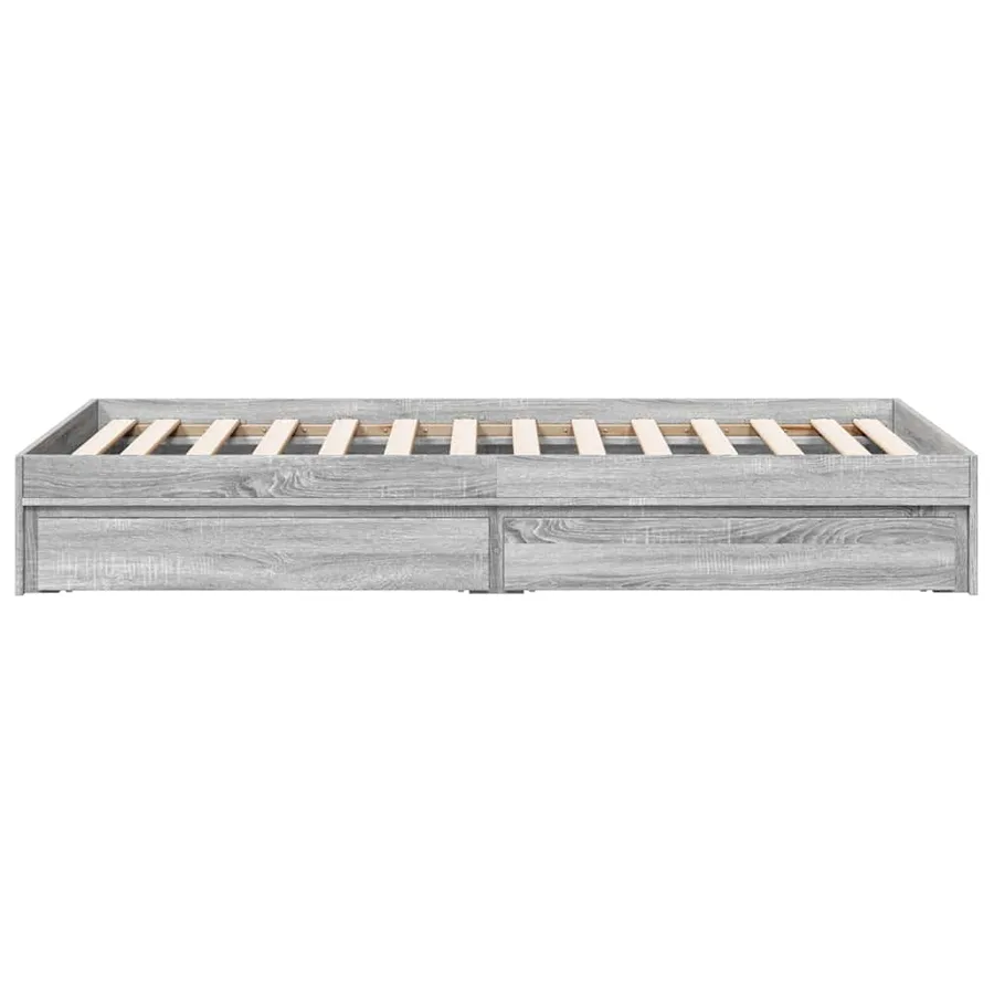 Cadre de lit avec tiroirs sans matelas sonoma gris 90x190 cm - 5