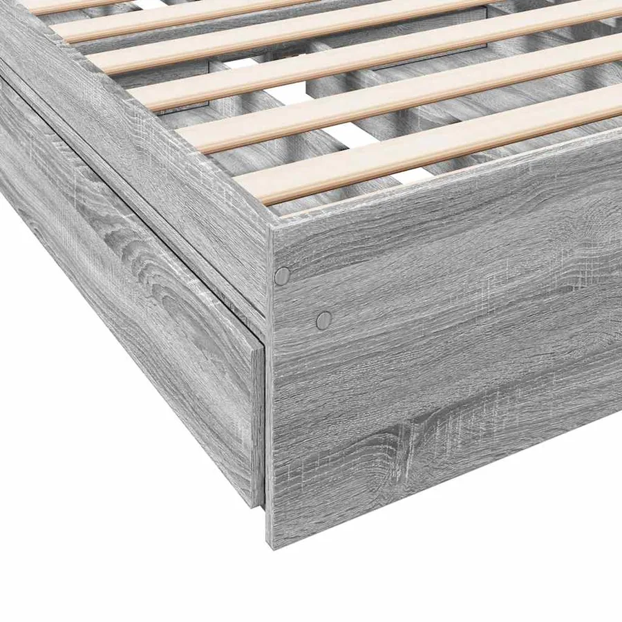 Cadre de lit avec tiroirs sans matelas sonoma gris 90x190 cm - 8