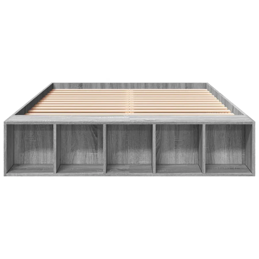 Cadre de lit sans matelas sonoma gris 135x190 cm - 4