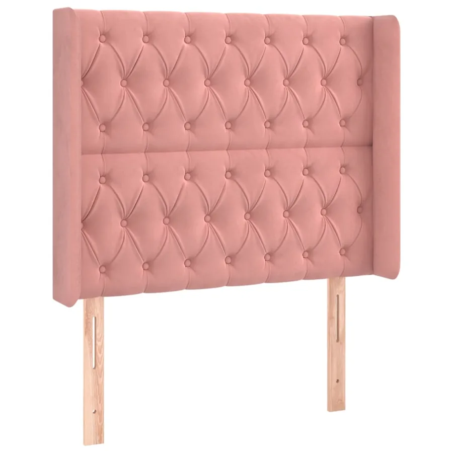 Sommier à lattes de lit matelas et LED Rose 100x200 cm Velours - 7