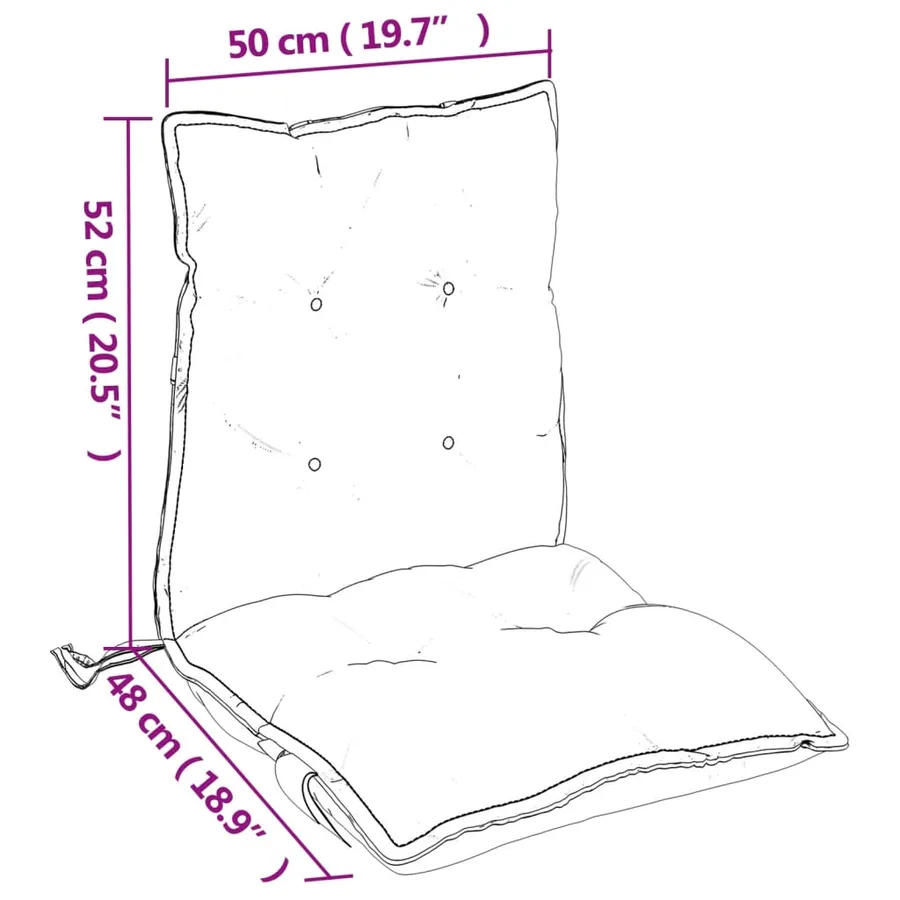 Coussins de chaise à dossier bas lot de 4 multicolore - 10
