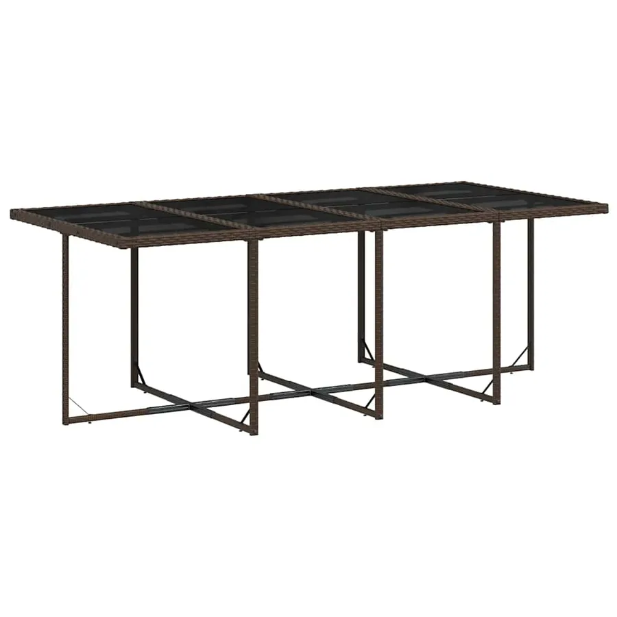 Ensemble à manger de jardin et coussins 9 pcs marron poly rotin - 4