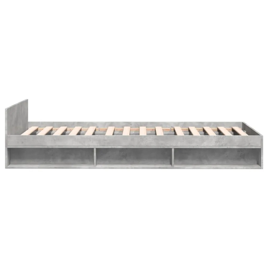 Cadre de lit avec tiroir sans matelas gris béton 100x200 cm - 5