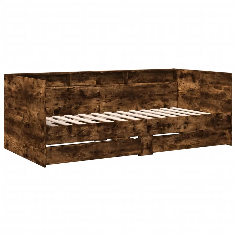 Lit de jour avec tiroirs sans matelas chêne fumé 90x190 cm - 3