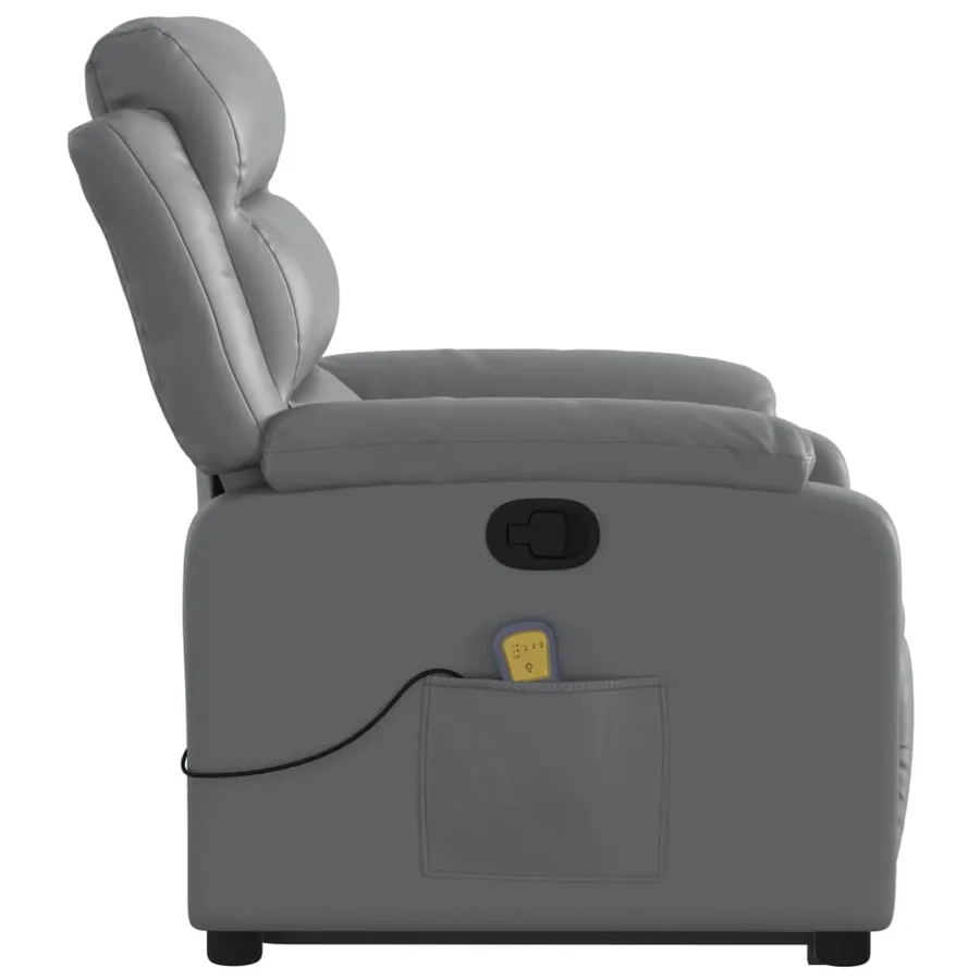 Fauteuil inclinable de massage Gris Similicuir - 10