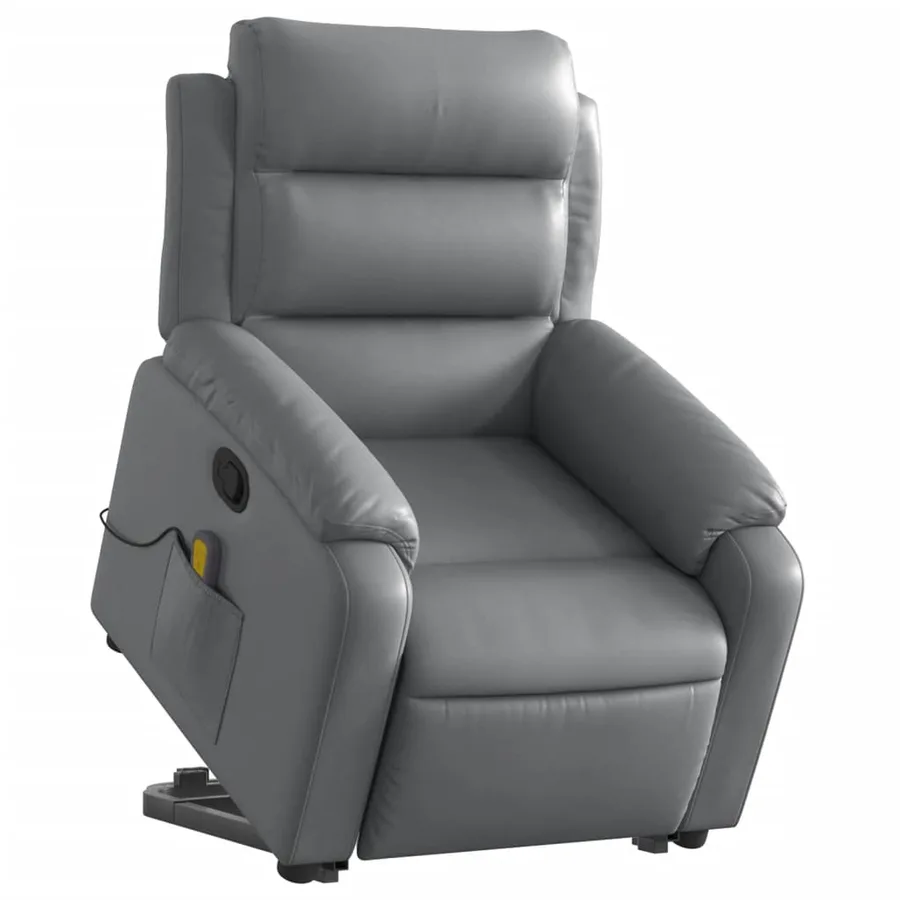 Fauteuil inclinable de massage Gris Similicuir - 3