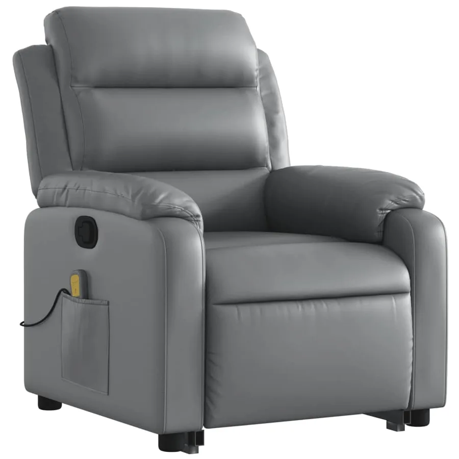 Fauteuil inclinable de massage Gris Similicuir - 4