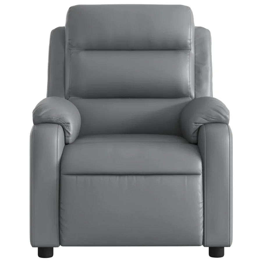 Fauteuil de massage inclinable électrique gris similicuir - 9