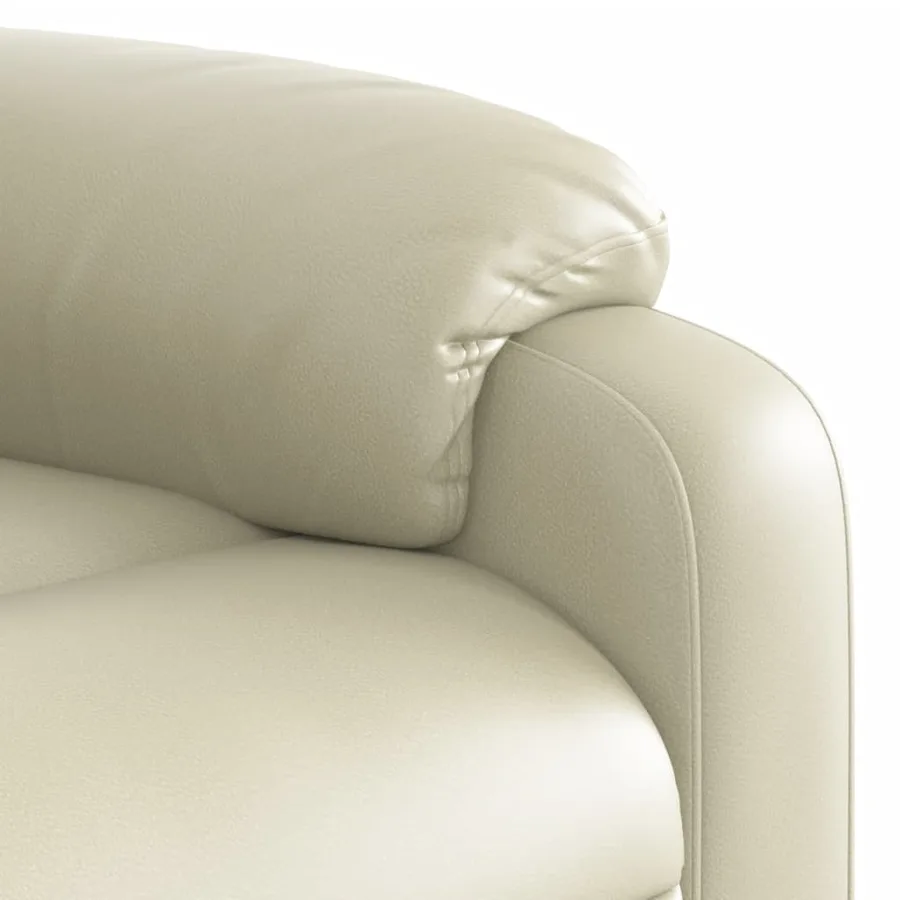 Fauteuil de massage inclinable crème similicuir - 9
