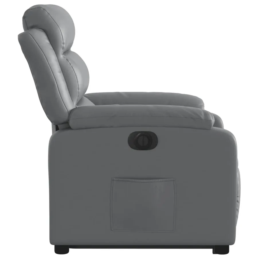 Fauteuil inclinable électrique gris similicuir - 10