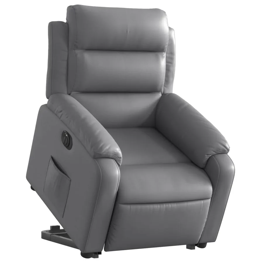 Fauteuil inclinable électrique gris similicuir - 3