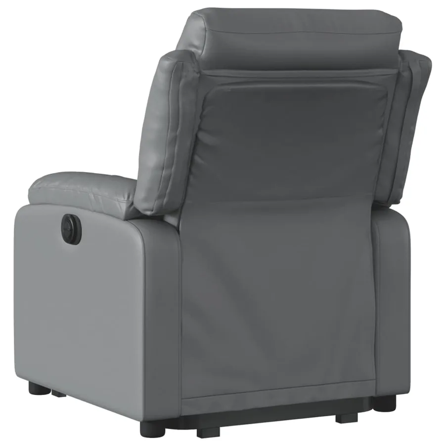 Fauteuil inclinable électrique gris similicuir - 5