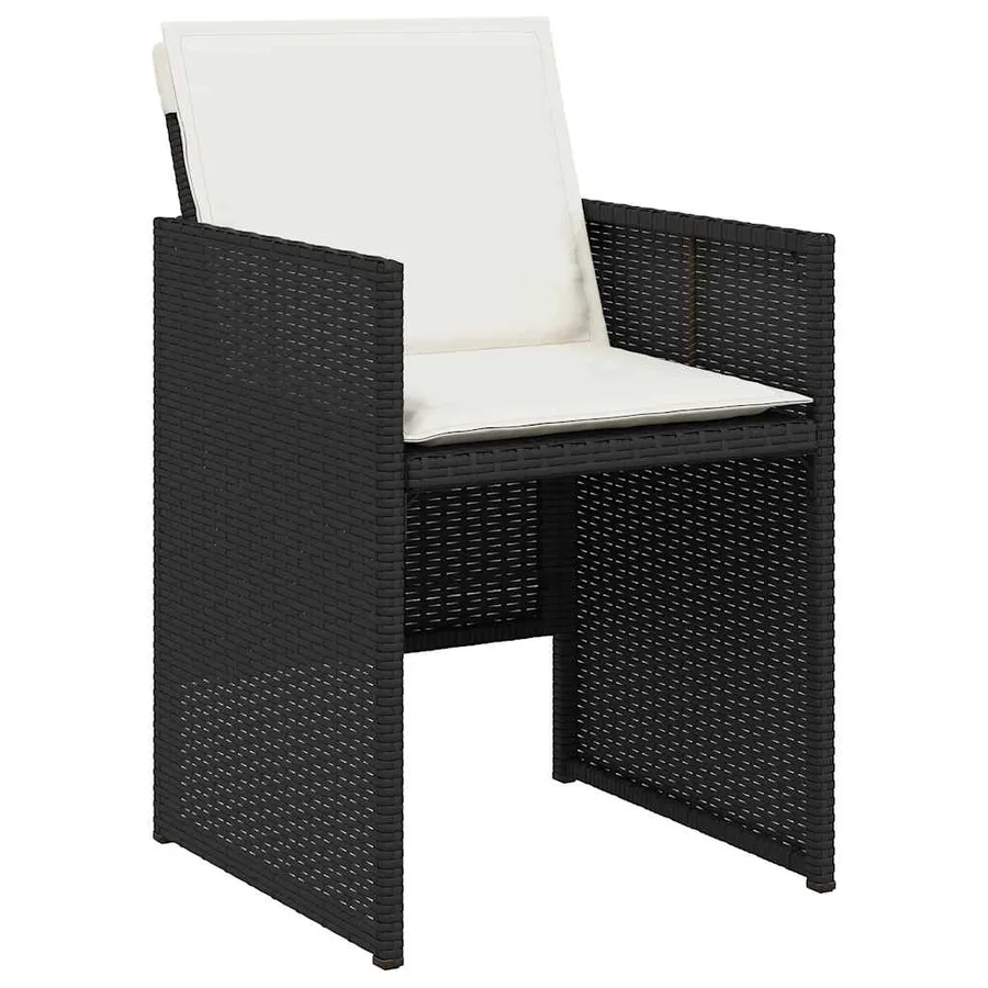 Ensemble à manger de jardin 11 pcs coussins noir résine tressée - 4