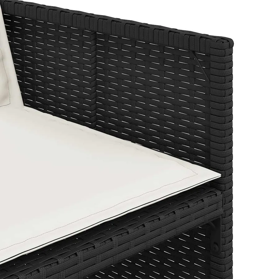 Ensemble à manger de jardin 11 pcs coussins noir résine tressée - 7