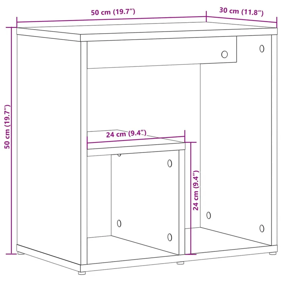 Tables d'appoint 2 pcs blanc 50x30x50 cm bois d’ingénierie - 11