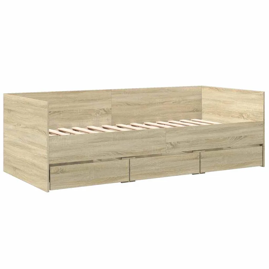 Lit de jour avec tiroirs sans matelas chêne sonoma 75x190 cm - 3