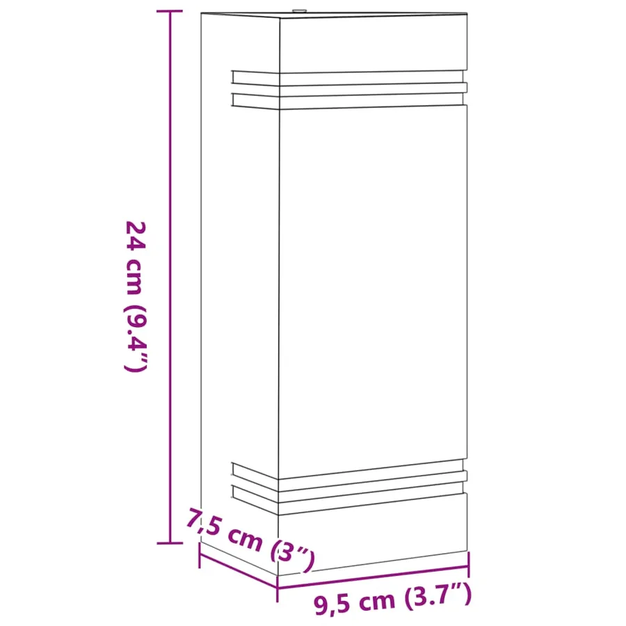 Applique murale d'extérieur noir acier inoxydable - 7