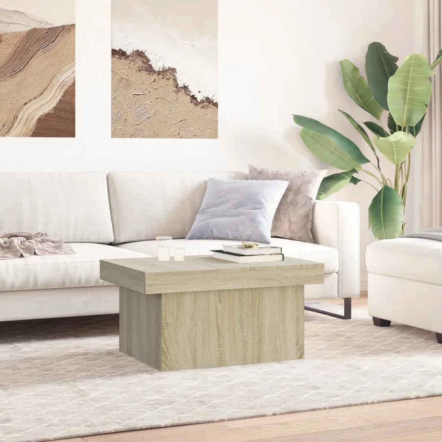 Table basse chêne sonoma 100x55x40 cm bois d'ingénierie - 3