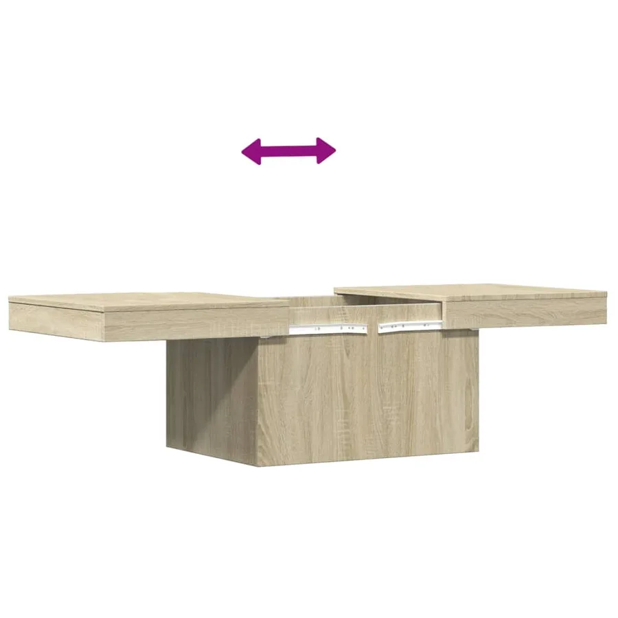 Table basse chêne sonoma 100x55x40 cm bois d'ingénierie - 9