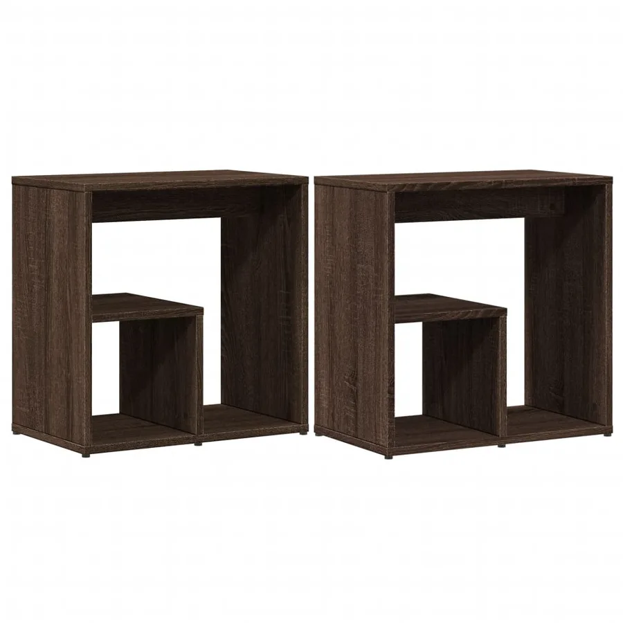 Tables d'appoint 2 pcs chêne marron 50x30x50 cm bois ingénierie - 2