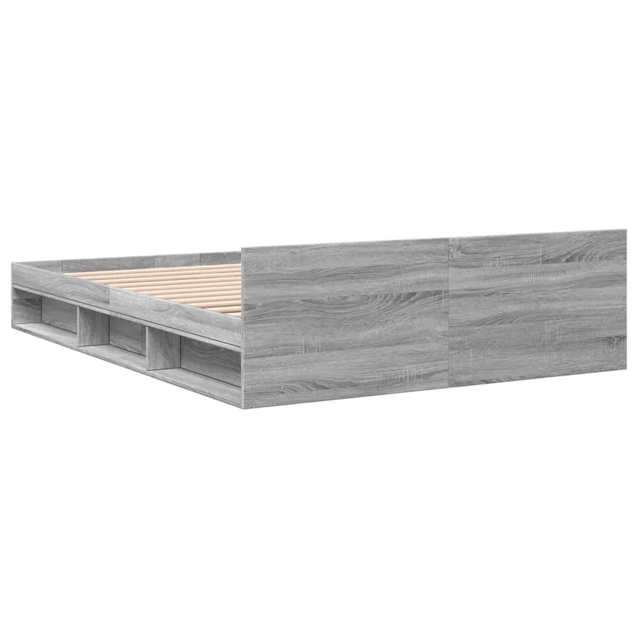 Cadre de lit avec tiroirs sans matelas sonoma gris 160x200 cm - 6