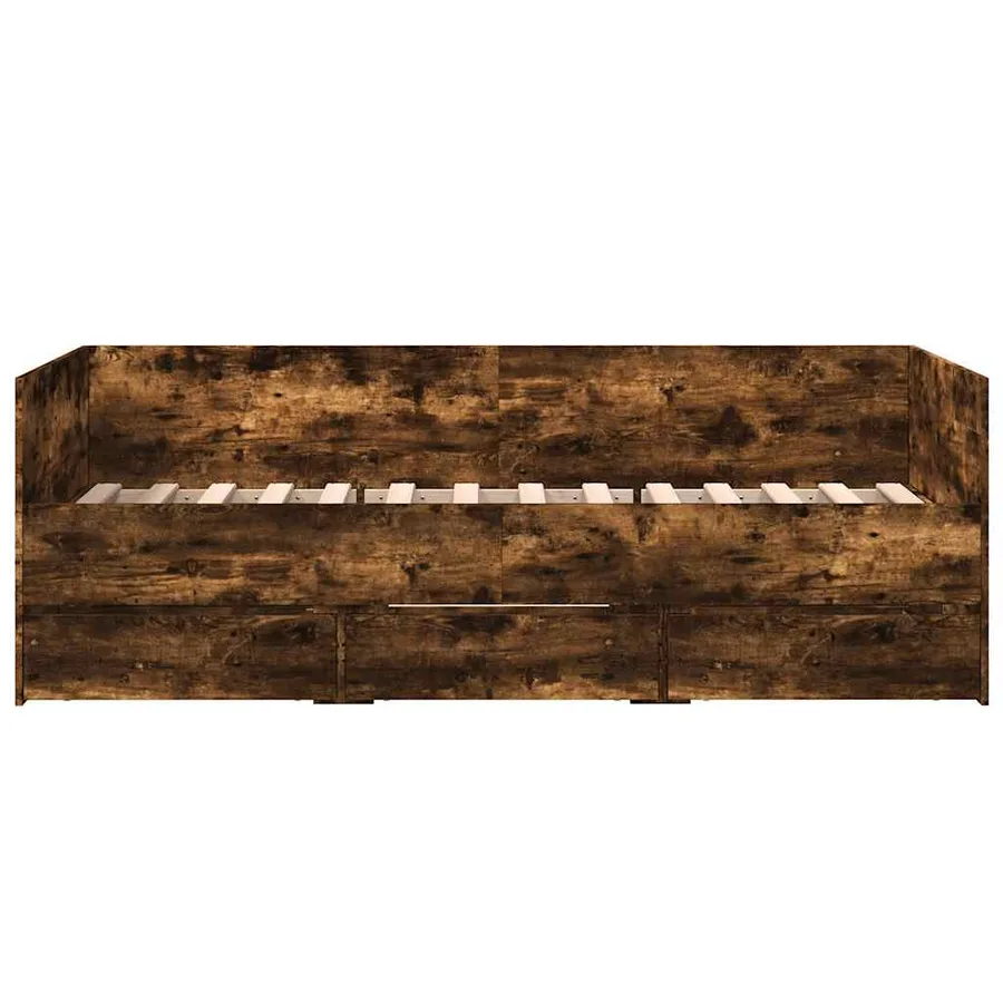 Lit de jour avec tiroirs sans matelas chêne fumé 75x190 cm - 4