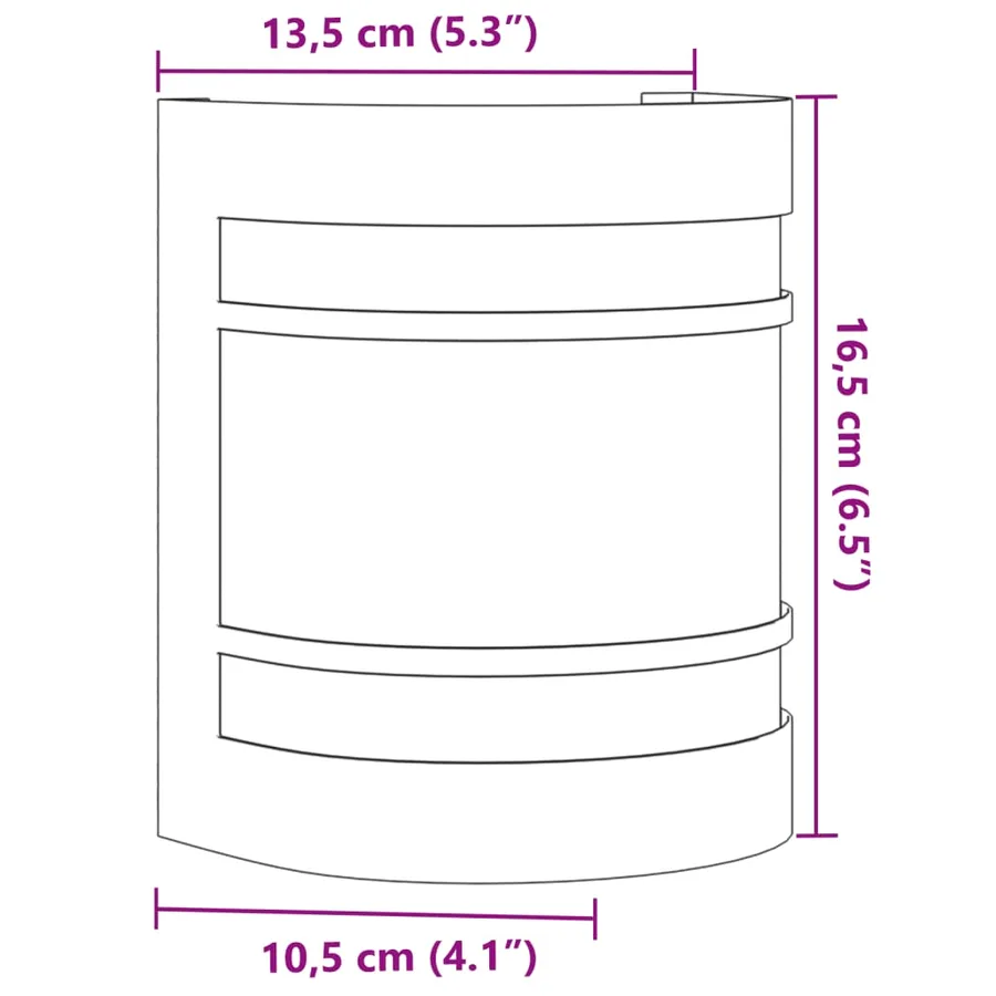 Appliques murales d'extérieur 2pcs argenté acier inoxydable - 7
