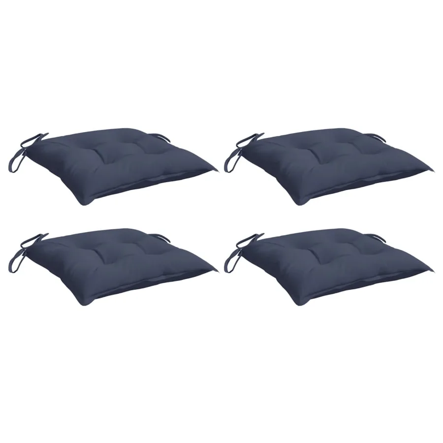 Coussins de chaise lot de 4 bleu marine 50x50x7 cm tissu oxford - 3