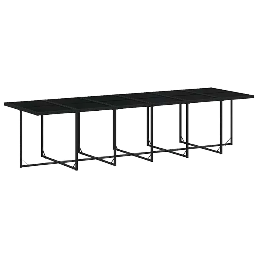 Ensemble à manger de jardin 17 pcs coussins noir résine tressée - 3