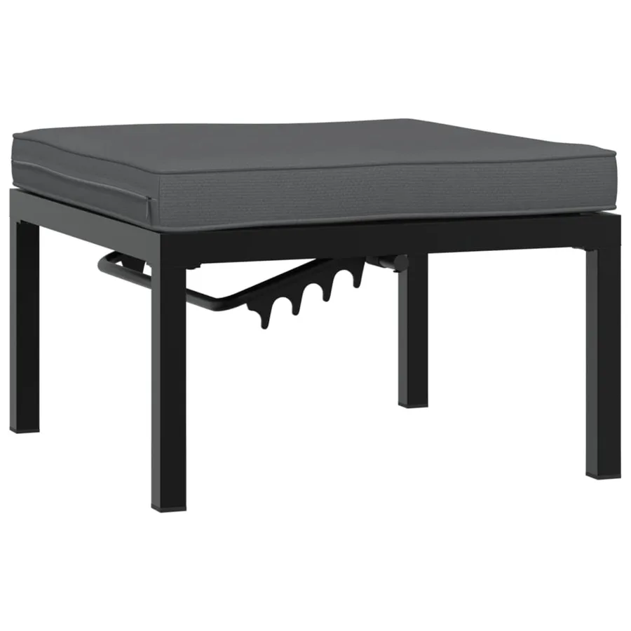 Salon de jardin 3 pcs avec coussins noir aluminium - 4