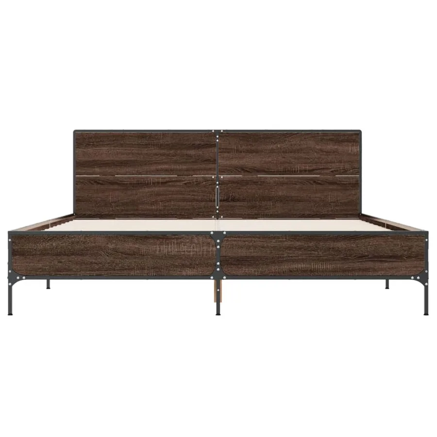Cadre de lit sans matelas chêne marron 140x200 cm - 4